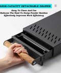 Stainless Steel Knock Box Drawer For No Sweat Daily Grind Cleanup, detachable drawer with wooden handle for barista use.