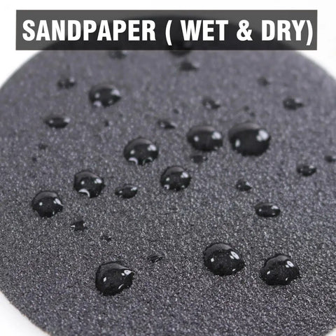 Close-up of Three Inch Sanding Discs Kit, 30 Piece Set With 14 Grits From 60 Through 10000, Silicon Carbide On Hook And Loop Backing