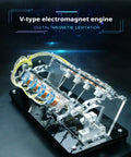 V Shaped Electromagnet Engine Model With 4 8 12 Coil Options And LED Design 5V Educational Science And Physics Lab Gear