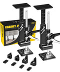 Yellow Jacket 2 Pack Cabinet Jacks For Drywall And Shiplap Installation with black steel bases and adjustable slide rails.