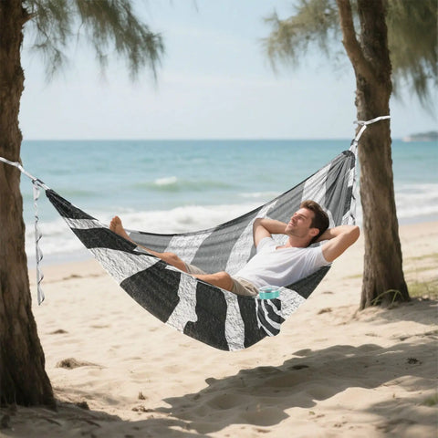 Camping-Hängematte im Zebra-Design – Einfacher Aufbau ✓