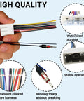 Radio Wiring Harness Kit With Antenna Adapter And Steering Wheel Control Wire for Infiniti Subaru, connectors close-up