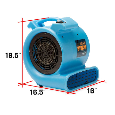 Blue One Half Horsepower Heavy Duty Air Mover, Lightweight Carpet Dryer And Floor Blower With High Velocity Airflow, Pro Janitorial Grade