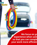 Klenz Mate refrigerant charging hoses set, 3 color-coded 8 ft hoses with 1/4-in flare fittings