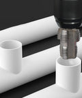 Heavy Duty Pvc Pipe Threader Kit With Electric Drill Opener For Double-Ended 4 And 6 Point Pipes threading a PVC pipe with dual-head die.