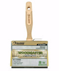 5.5 Inch Limewash Deck Brush With Wood Handle Large Paint Applicator For Walls Wood Fences And Floors Staining And Painting Ideal For Limewash And Deck Stains, shown in packaging with wood handle
