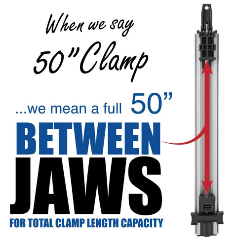 Twenty Four Inch Dead Straight Aluminum Rail Guide And Heavy Duty Clamp with 50" clamp capacity for precise cuts.