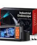 Rugged 1080P Endoscope Camera With 4.3 Inch LCD IP67 Waterproof Sewer Inspection 7.9mm Lens 8 LED Lights and 16.5ft Semi-Rigid Probe for Clear Real-Time Views in Tight Hard-To-Reach Spaces, boxed with screen and probe