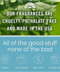 Premium Hanging Car Air Freshener Diffuser Set, Two Pack Vanilla Cream Oil Dispenser With Wood Cap And Glass Bottle, Long Lasting Commute Ready Scent That Holds Its Chill And Stays Super Fresh - cruelty free and vegan messaging on green background.