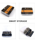 Twenty Piece Hex Head Allen Drill Bit Set With Ten SAE And Ten Metric Bits, compact storage case, various bits visible
