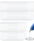 Image of 100 Pack Clear Hot Glue Sticks For Most Glue Guns, 1.67 Ft Long, 0.27 Inch Diameter, and a hand using a glue gun.