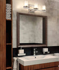 3 Light Glass Vanity Light Fixtures In Nickel Finish Dope Farmhouse Vibe over bathroom mirror, 17.9 inch wall sconces