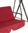 Outdoor Patio Swing Canopy Replacement Cover For Three Seater Cushions Red Waterproof Durable 210D Oxford Cloth Weather Resistant