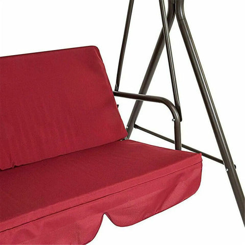 Outdoor Patio Swing Canopy Replacement Cover For Three Seater Cushions Red Waterproof Durable 210D Oxford Cloth Weather Resistant