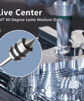 2MT 60 Degree Live Center For Lathe Wood And Metal CNC Work, Beefy Tailstock Center With 5000 RPM, 600 Lbs Max Load, Ultra Precision Runout