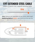 Diagram of Long 17 Foot Boat Steering Cable With Three Quarter Inch Standard Tapered Shaft Marine Grade Alloy Build For Yachts