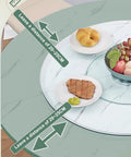 Glass Lazy Susan For Dining Table Extra Large Turntable with food items and distance guidance