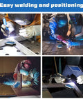 Pro Grade Welding Magnets Set Includes 4 Magnetic Welding Holders 28 Lbs Each With 45 90 135 Degree Angles in use during welding