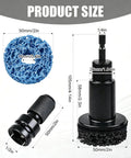 Heavy Duty Wheel Hub Resurfacing Kit For Lug Studs And Brake Rotors, detailed product size diagram with abrasive pads.