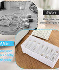 4 Pack Cable Organizer Box With 28 Clear Compartments For Switch Cords And Power Cables Desktop Cable Management Box on desk