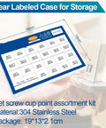 Clear storage case for M2 To M10 Screw Kit 304 Stainless Steel Hex Socket Cup Point Set Screws, labeled for easy access