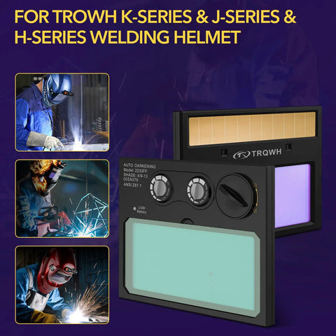 HD Auto Darkening Welding Lens With True Color View, Solar Powered, Two Arc Sensors, Pro Grade Adjustable Shade Range Four To Thirteen