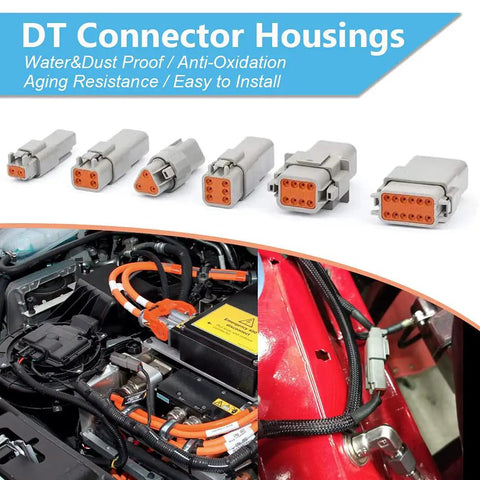 DT Deutsch Connector Kit 708-Piece Pro Grade Set With 2 3 4 6 8 12 Pin Gray Waterproof IP67 Electrical Connectors and car engine
