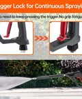Pressure Washer Gun With 360 Degree Swivel Heavy Duty Labor Saving Hood Replacement Wand Extension spraying outdoors