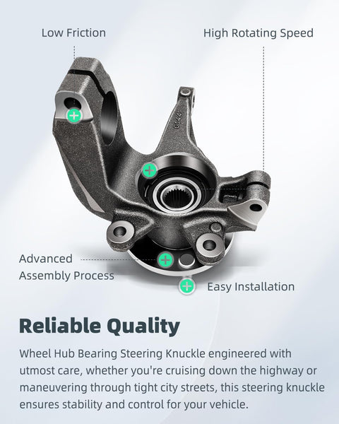 Front Right Wheel Hub Bearing Knuckle Assembly For Ford Focus 2006 Through 2011 Four Lug 2.0L 2.3L 2.5L Engines LK004 698406
