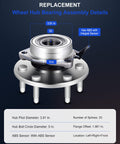 Beefed Up Front Wheel Hub And Bearing Assembly 515036 Compatible With Silverado 1500 Sierra 1500 Tahoe Escalade 4WD 6 Lug ABS.