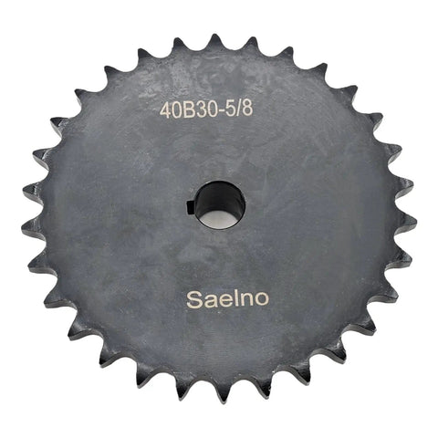 Roller Chain Sprocket Type B For ANSI 40 Chain, 30 Tooth, 5/8 Inch Bore, Half Inch Pitch with engraved markings