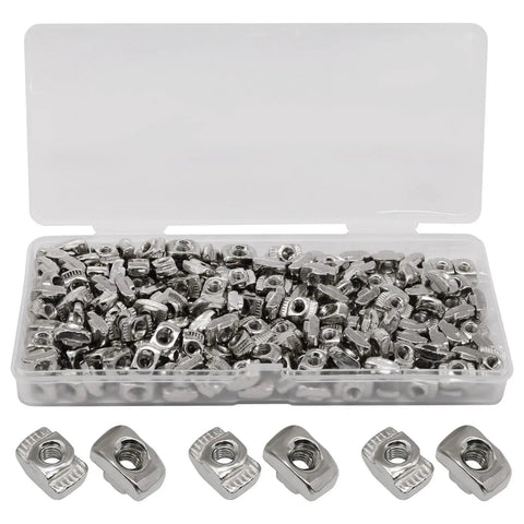 Box of 100 Pcs 2020 Series Sliding T Slot Nuts M3 Carbon Steel Fasteners For 20 Series Aluminum Profile T Slot Systems Pro Grade