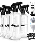 4 Pack 17oz Spray Bottles With 360 Degree Gravity Ball Straw For Upside Down Spraying, Graduated Measurements For Easy Dilution