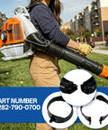 Top Tier Replacement Handle Clamp Support For Stihl Backpack Leaf Blowers Br450 Br700 Br800x 4282-790-0700, two black brackets.