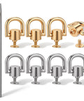 8 Pack D Rings For Purses With Punch Kit 360 Degree Rotatable Bag Hardware gold and silver finish