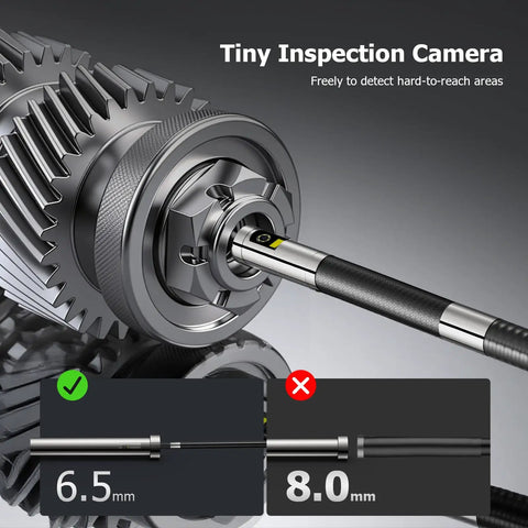 Dual Lens Articulating Borescope With Two Way Endoscope Camera And Light Quarter Inch Flexible Probe in engine gear inspection