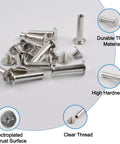 Top Shelf Nickel Plated Chicago Binding Screw Set Of 60 Double Cap Standoff Bolts 5 mm X 20 mm showing durable thick material and clear threads