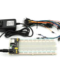 All In One Power Supply Kit For Arduino Raspberry Pi STM32 Uno Mega 2560 With 830 Tie Point MB 102 Breadboard Power Module, Jumper Wires, 12V 1A Adaptor