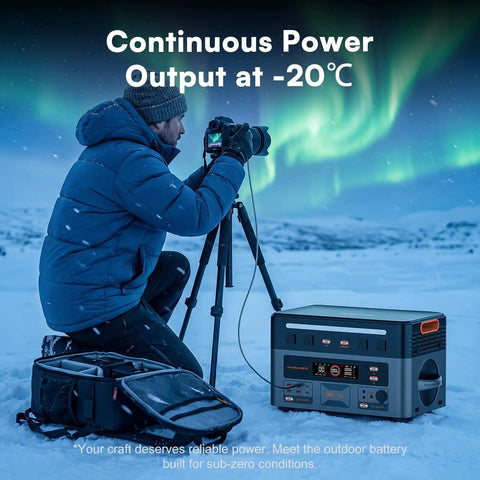Game Changing Portable Power Station With 2016Wh LiFePo4 Battery And 500 Watt Solar Panel 3600 Watts Output Fast Charge Solar Generator For Home Backup Weekend Warrior Rigs in use outdoors.