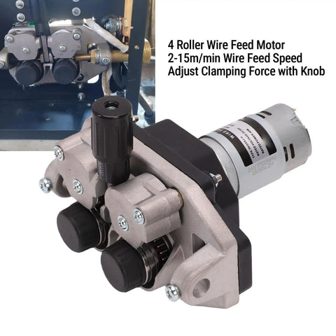 Four Roller MIG Wire Feeder Motor With Adjustable Speed 2-15 m/min, DC 24V 40W Wire Feed For 0.8-1.0mm Welding Wire