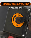 WEN mini benchtop wood lathe speed control knob with orange High/Low dial (750–3200 RPM)