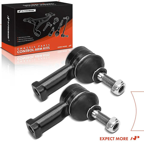 Front Outer Tie Rod End for Smart Fortwo 2008 2016 Replacement, driver and passenger side, pack of 2 black steel ends