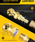 2 Pack Ball Foot Air Chuck Set 1/4 In FNPT Closed Flow Tire Inflator Nozzle With Quick Connect diagram