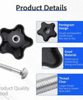Awesome Handle Knob And Screw Bolt Washer Kit That Slaps On Toro Lawn Mowers Or Snow Blowers 2 Pcs Replacement Fits Models 38536 106-4161 And More No Hassle Fix For Quick Repair Jobs black handle knob and bolt kit with threaded screw, top view