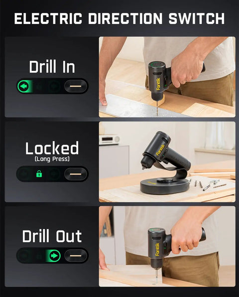 Ultra Cordless Drill Driver With 3/8 Inch Keyless Chuck, Brushless Beast Power Motor, 30 Nm Torque, 1250 RPM, TapSwitch Gear Change