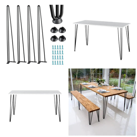 30 Inch Heavy Duty Hairpin Table Legs Set Of 4 With Black Powder Coat Finish For DIY Desks Tables Dining Countertops And Kitchen Surfaces Industrial Modern Hairpin Furniture Legs