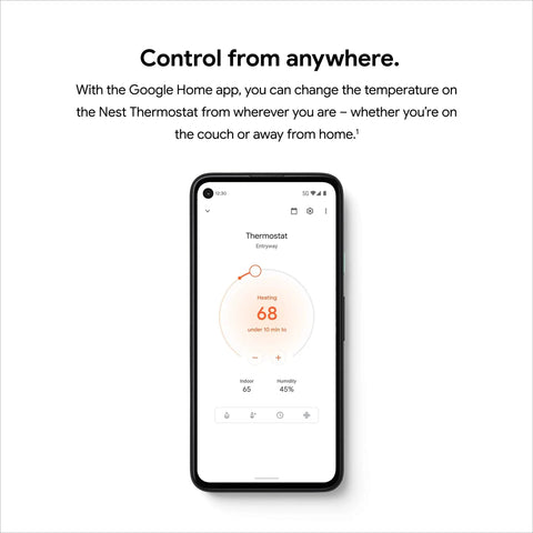 Mobile app interface for Nest Thermostat With Wifi Programmable Temperature Control Energy Star Certified No Brainer Setup