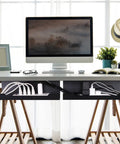 Under Desk Cable Management Tray 2 Pack 17 Inch Cord Organizer No Drill Alloy Steel Heavy Duty Desk Wire Tray for standing desks