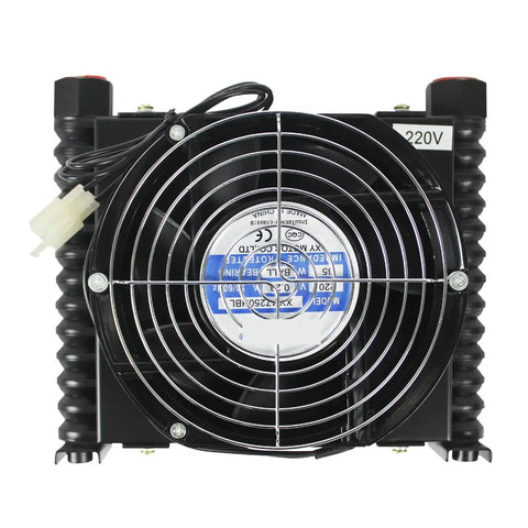 Top view of Beefy 10 L Per Min Hydraulic Cooler Air Cooled Oil Radiator Heat Exchanger for CNC Hydraulic System DC 12 V