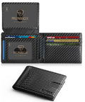 Open Slim RFID Leather Bifold Wallet For Men With 2 ID Windows And Quick Access Slots Holds Up To 15 Cards Fits Easy In Front Pocket Gift Box Included Everyday Carry Essential